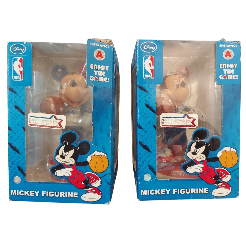 Disney NBA All-Star 2011 Mickey Mouse Figurine Forever Collectibles Set of 2